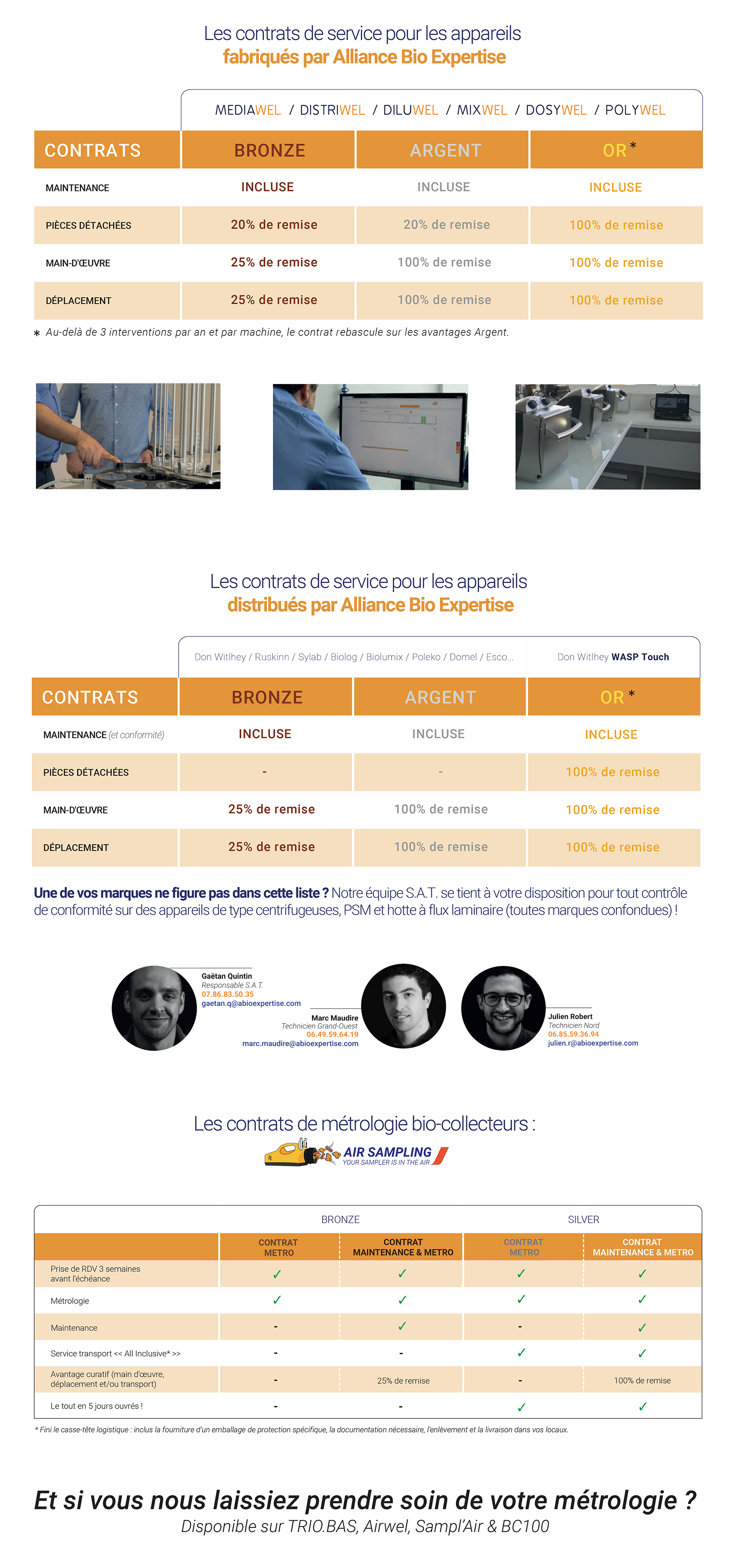 CONTRATS DE MAINTENANCE Alliance Bio Expertise